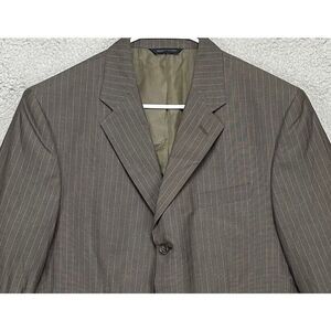 Banana Republic Blazer Adult 44R Brown Pinstripe 3-Button Sport Coat Suit‎ Mens